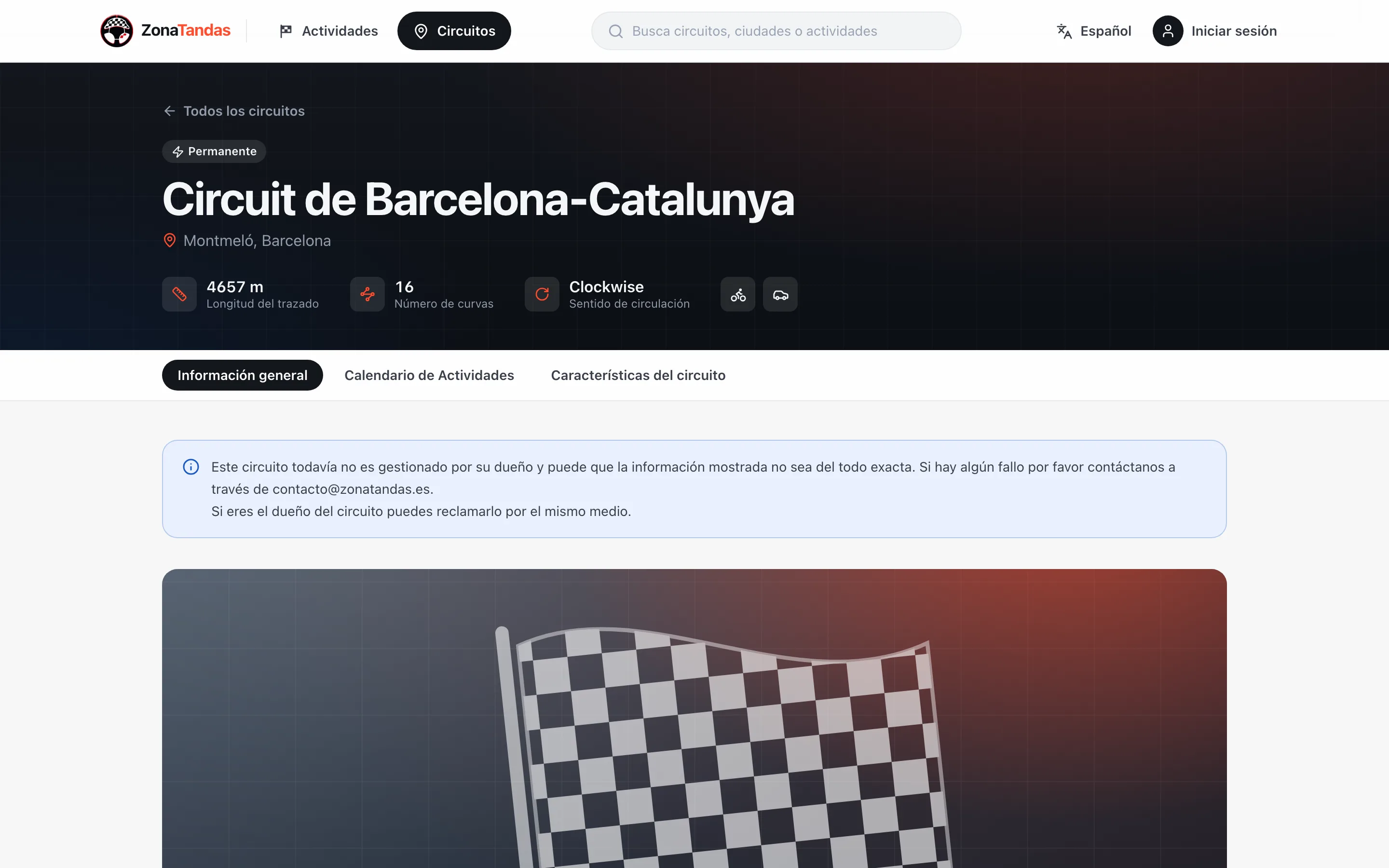 Ficha del Circuit de Barcelona-Catalunya en ZonaTandas